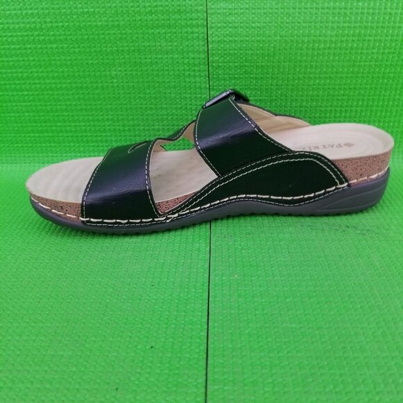 ✅Patrizia Spring Step WILDLAND Black Wedge Slide Slip On Strap Sandal Womens 37 - Picture 8 of 16
